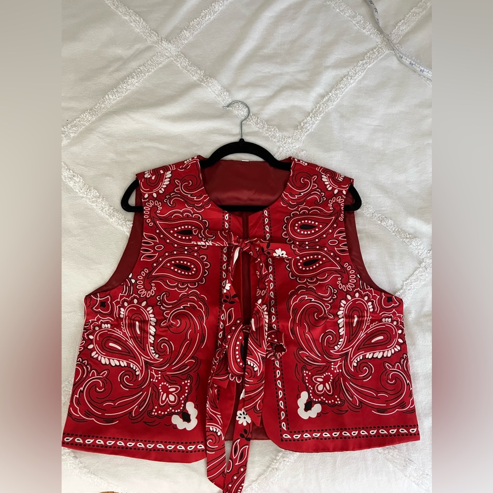 Red Paisley Women's Top